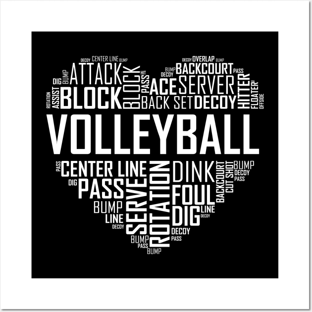 Love Volleyball Heart Wall Art by LetsBeginDesigns